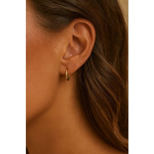 Lundholm Lundholm 925 Sterling Zilver Gold Plated Luxe Oorbellen Dames - Gouden Oorbellen Minimalistisch Geometrisch Design - Vrouwen Cadeautjes - Scandinavisch Design