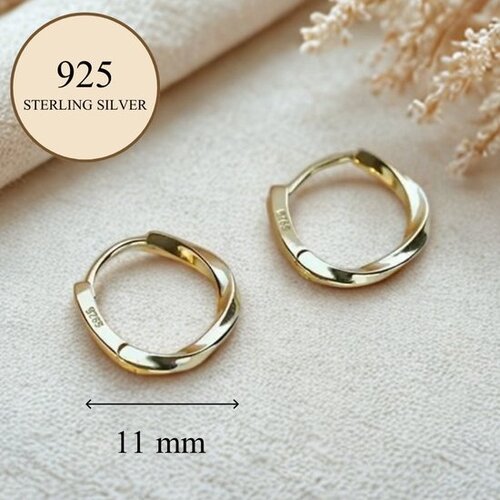 Lundholm Lundholm 925 Sterling Zilver Gold Plated Luxe Oorbellen Dames - Gouden Oorbellen Minimalistisch Geometrisch Design - Vrouwen Cadeautjes - Scandinavisch Design