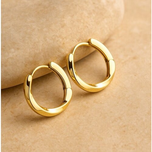 Lundholm Lundholm 925 Sterling Zilver Gold Plated Luxe Oorbellen Dames - Gouden Oorbellen Minimalistisch Geometrisch Design - Vrouwen Cadeautjes - Scandinavisch Design