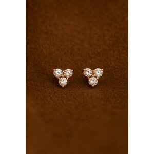 Lundholm Lundholm Luxe 925 Sterling Zilver Studs Oorbellen Oorstekers Zilver Zirkonia 4 mm Driehoek Oorknopjes