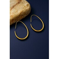 Lundholm Gold Plated Luxe Oorbellen Dames Premium Stainless Steel Allergievrij, Water resistant - Oorbellen Groot (4x3 cm