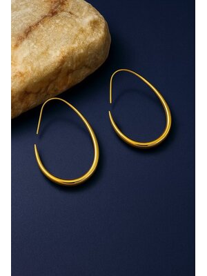 Lundholm Lundholm Gold Plated Luxe Oorbellen Dames Premium Stainless Steel Allergievrij, Water resistant - Oorbellen Groot (4x3 cm Lundholm Lundholm Gold Plated Luxe Oorbellen Dames Premium Stainless Steel Allergievrij, Water resistant - Oorbellen Groot (4x3 cm