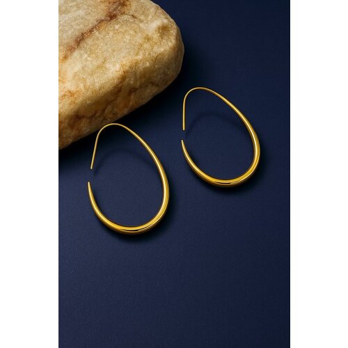 Lundholm Lundholm Gold Plated Luxe Oorbellen Dames Premium Stainless Steel Allergievrij, Water resistant - Oorbellen Groot (4x3 cm