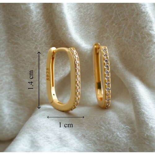 Lundholm Lundholm 925 Sterling Zilver Gold Plated Luxe Oorbellen Dames Zirkonia - vrouwen cadeautjes tip - kleine goudkleurige oorbellen - Scandinavisch Design