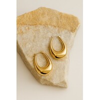 Lundholm Chunky Oorbellen Gold Plated Premium Stainless Steel - Gouden Oorbellen Groot