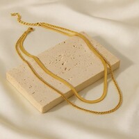 Lundholm Luxe Ketting Dames Dubbel Goudkleurig Waterproof – Premium Stainless Steel