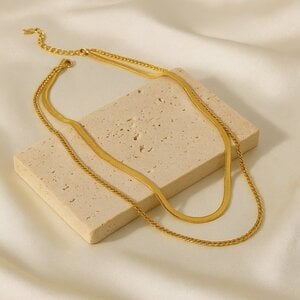 Lundholm Double-Strand Necklace for Women – Gold-Tone Lundholm Double-Strand Necklace for Women – Gold-Tone