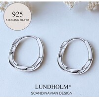 Lundholm 925 Sterling Zilver Luxe Oorbellen Dames - Zilveren Oorbellen Minimalistisch Geometrisch Design