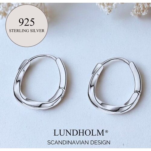 Lundholm Lundholm 925 Sterling Zilver Luxe Oorbellen Dames - Zilveren Oorbellen Minimalistisch Geometrisch Design - Vrouwen Cadeautjes - Scandinavisch Design