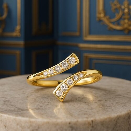 Lundholm Lundholm Luxe Zilveren Ring Verstelbaar – 925 Sterling Zilver – Gold Plated met Zirkonia – Scandinavisch Design – Cadeau voor Vrouw Tip