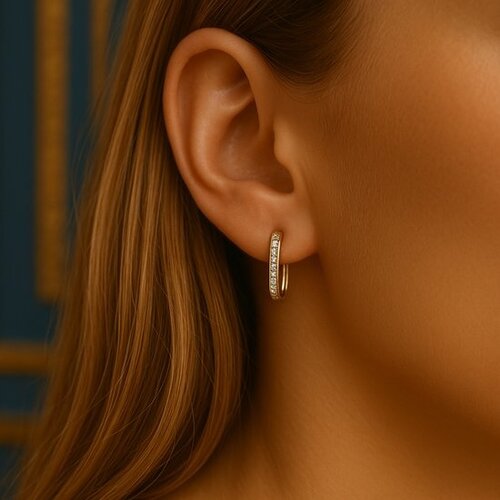 Lundholm Lundholm Luxe Rechthoekige Zirkonia Oorbellen Goudkleurig (2 x 1.3 cm) – Premium Stainless Steel, 18K Gold Plated met Zirkonia – Geschenkverpakking Cadeau voor Vriendin