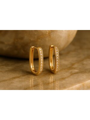 Lundholm Lundholm Luxe Rechthoekige Zirkonia Oorbellen Goudkleurig (2 x 1.3 cm) – Premium Stainless Steel Gold Plated Lundholm Lundholm Luxe Rechthoekige Zirkonia Oorbellen Goudkleurig (2 x 1.3 cm) – Premium Stainless Steel Gold Plated