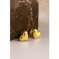 Lundholm Kleine Oorknopjes Dames Goudkleurig Hartje – Premium Stainless Steel – 18K Goud Verguld