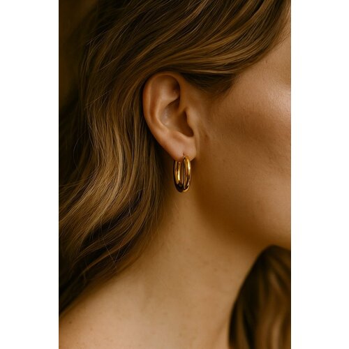 Lundholm Lundholm Oorringen Dames – Premium Stainless Steel 18K Gold Plated – Chunky Ovale Hoops – Elegant & Luxe – Waterproof & Hypoallergeen – Inclusief Geschenkverpakking