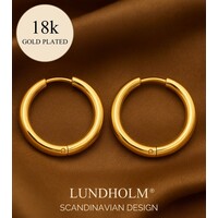 Lundholm Luxe Klassieke Hoops - Oorringen Dames Goudkleurig - Premium Stainless Steel Gold PVD Plated