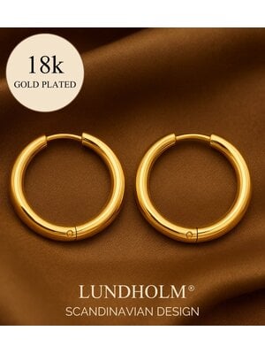 Lundholm Lundholm Luxe Klassieke Hoops - Oorringen Dames Goudkleurig - Premium Stainless Steel Gold PVD Plated
