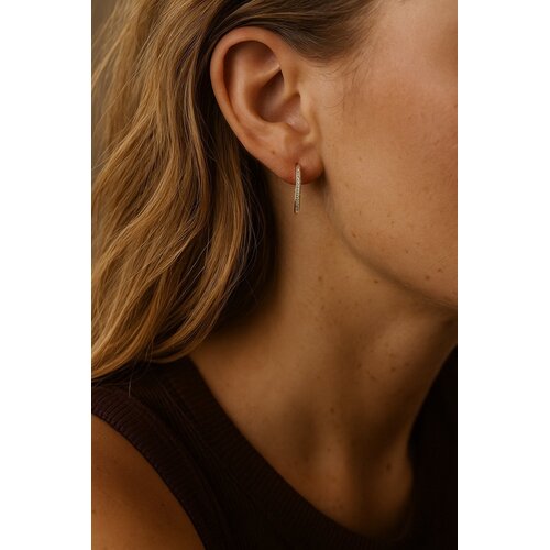 Lundholm Lundholm Luxe Oorringen Dames Goudkleurig Zirkonia – Premium Stainless Steel Gold PVD Plated – Hoops met Zirkonia Steentjes (Ø 18 mm) – Waterproof & Hypoallergeen – Inclusief Luxe Geschenkverpakking