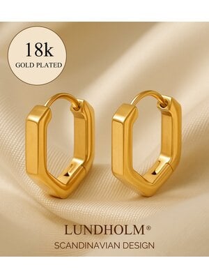 Lundholm Lundholm Luxe Oorringen Dames Goudkleurig – Premium Stainless Steel Gold PVD Plated