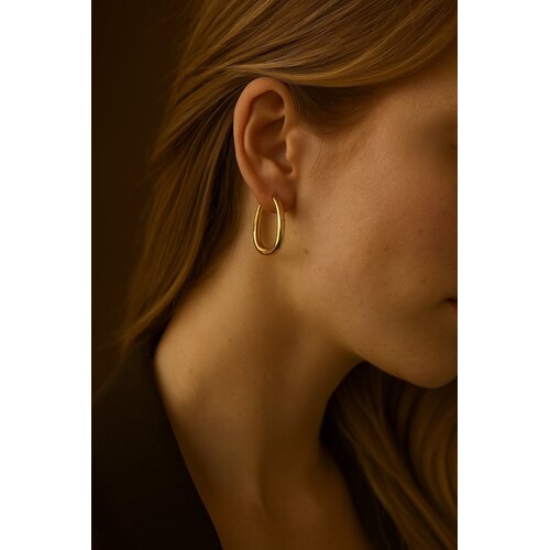 Lundholm Lundholm Luxe Oorbellen Dames Goudkleurig – Premium Stainless Steel Oorringen Gold PVD Plated – Geometrisch Design (2.3 cm) – Elegant & Luxe – Waterproof & Hypoallergeen – Inclusief Luxe Geschenkverpakking