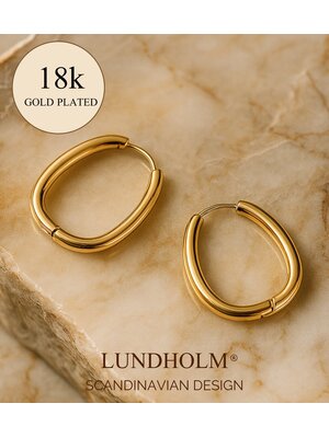 Lundholm Lundholm Luxe Oorbellen Dames Goudkleurig – Premium Stainless Steel Oorringen Gold PVD Plated
