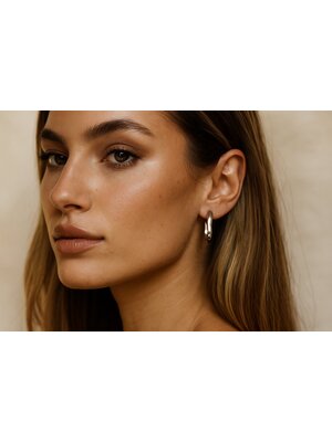 Lundholm Lundholm Luxe Oorbellen Zilverkleurig - Premium Stainless Steel Oorringen Zilver