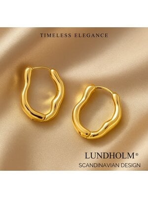 Lundholm Lundholm Luxe Oorbellen Goudkleurig - Premium Stainless Steel Oorringen Gold Plated