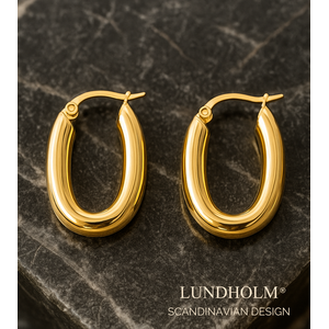 Lundholm Chunky Ovale Hoops – Goudkleurig Lundholm Chunky Ovale Hoops – Goudkleurig