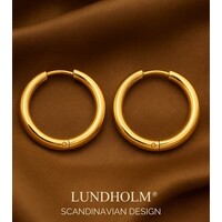Lundholm Luxe Klassieke Hoops - Oorringen Dames Goudkleurig - Premium Stainless Steel Gold PVD Plated