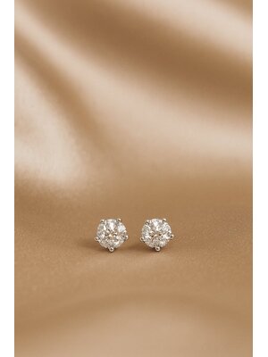 Lundholm Lundholm Luxe 925 Sterling Zilver Studs Oorbellen Oorstekers Zilver Zirkonia 4 mm Oorknopjes - Scandinavisch Design Lundholm Lundholm Luxe 925 Sterling Zilver Studs Oorbellen Oorstekers Zilver Zirkonia 4 mm Oorknopjes - Scandinavisch Design