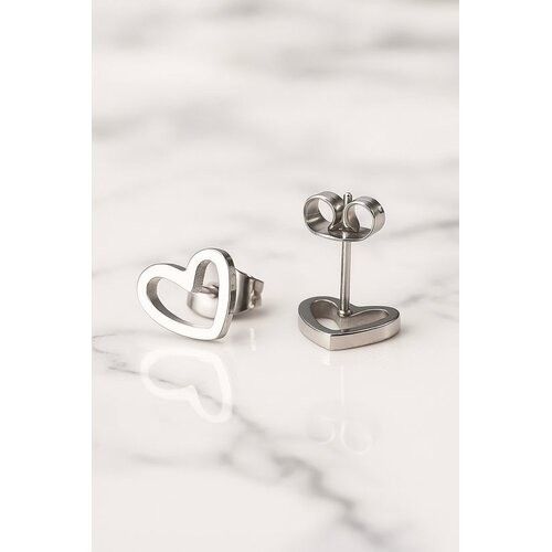 Lundholm Lundholm Luxe Oorknopjes Dames Goudkleurig  en Zilverkleurig – Premium Stainless Steel – Verguld – Kleine Hartjes (0.9 cm)