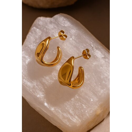 Lundholm Lundholm Oorbellen Dames Goudkleurig - Premium Stainless Steel Oorringen - Vintage Oorbellen (2 cm) - Elegant & Artistiek - Luxe Geschenkverpakking