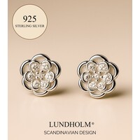 Lundholm Oorknopjes Dames Bloem - 925 Sterling Zilver - Kleine Bloem Oorbellen (0.8 cm) - Sieraad Cadeau Vrouw Kerst Verfijnd & Elegant - Luxe Geschenkverpakking