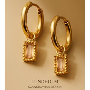 Lundholm Creolen mit Champagner-Zirkonia 2 cm – Goldfarben Lundholm Creolen mit Champagner-Zirkonia 2 cm – Goldfarben