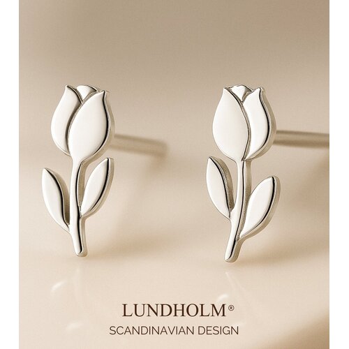 Lundholm Luxe Oorbellen Dames Goudkleurig en Zilverkleurig - Tulpen Design - Kleine Studs Bloemetje - Waterproof & Hypoallergeen - Cadeautje voor haar - Luxe Geschenkverpakking