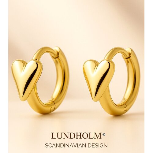 Lundholm Lundholm Oorringen Dames Goudkleurig / Zilverkleurig met Hartje - Premium Stainless Steel - Luxe Oorbellen (1.7 cm) - Elegant Cadeau Vrouw Kerst - Luxe Geschenkverpakking