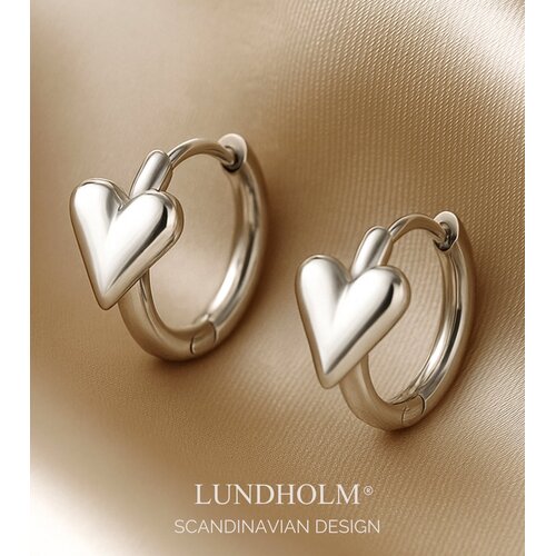 Lundholm Lundholm Oorringen Dames Goudkleurig / Zilverkleurig met Hartje - Premium Stainless Steel - Luxe Oorbellen (1.7 cm) - Elegant Cadeau Vrouw Kerst - Luxe Geschenkverpakking