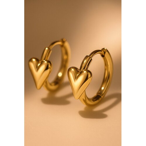 Lundholm Lundholm Oorringen Dames Goudkleurig / Zilverkleurig met Hartje - Premium Stainless Steel - Luxe Oorbellen (1.7 cm) - Elegant Cadeau Vrouw Kerst - Luxe Geschenkverpakking