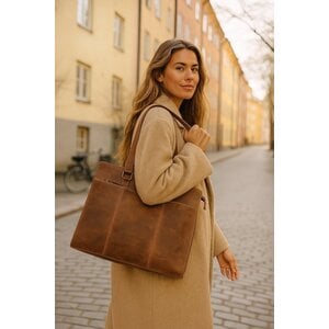 Lundholm Leather Laptop Bag for Women 15.6 inch – Brown Lundholm Leather Laptop Bag for Women 15.6 inch – Brown