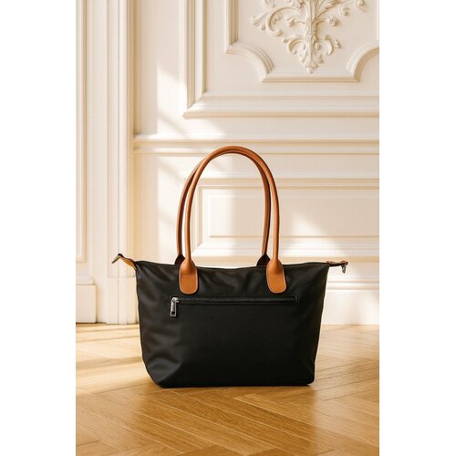 Lundholm Lundholm Shopper Dames Handtas dames Tote Bag Zwart - Shopper dames met rits - vrouwen cadeautjes - | Scandinavisch Design - Danviken Serie - Zwart