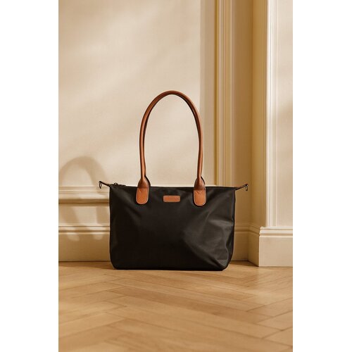 Lundholm Lundholm Shopper Dames Handtas dames Tote Bag Zwart - Shopper dames met rits - vrouwen cadeautjes - | Scandinavisch Design - Danviken Serie - Zwart