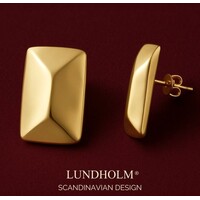Lundholm Oorknopjes Dames Grote oorbellen - Oorstekers groot – Premium Stainless Steel Oorbellen Verguld – Thora Serie – Goudkleurige Statement Studs (1,8 × 2,9 cm) – Waterproof & Hypoallergeen – Inclusief Luxe Geschenkverpakking