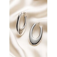 Lundholm Oorringen Dames Groot – Premium Stainless Steel – grote oorringen zilverkleurige Grote Oorbellen Sculptural Hoops Oorstekers Statement – Skadi Serie – Waterproof & Hypoallergeen – Inclusief Luxe Geschenkverpakking