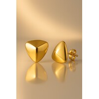 Lundholm Oorknopjes Dames – Premium Stainless Steel Vergulde Oorbellen – Goudkleurige / Zilverkleurige Luxe Studs (3,7 × 2,9 × 1,1 cm) – Astri Serie – Waterproof & Hypoallergeen – Inclusief Luxe Geschenkverpakking