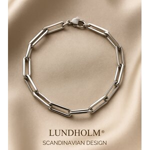 Lundholm Paperclip Schakelarmband Dames 17,5 cm – Zilverkleurig Lundholm Paperclip Schakelarmband Dames 17,5 cm – Zilverkleurig