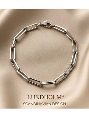 Lundholm Lundholm Armband Dames Zilverkleurig- Premium Stainless Steel - Paperclip Schakelarmband (17.5 cm) - Elegant & Tijdloos - Luxe Geschenkverpakking