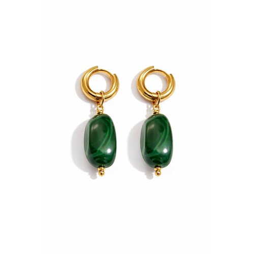 Lundholm Lundholm luxe Oorbellen Dames met Kraal Hanger - Premium Stainless Steel Goud kleurig - Ylle Serie