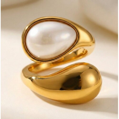 Lundholm Lundholm Luxe Ring Dames Tijgeroog Statement Ring Goud - Premium Stainless Steel - Verstelbare Ring Tijger Oog Bruin - Vrouwen Cadeautjes - Tiger Serie - Scandinavisch Design