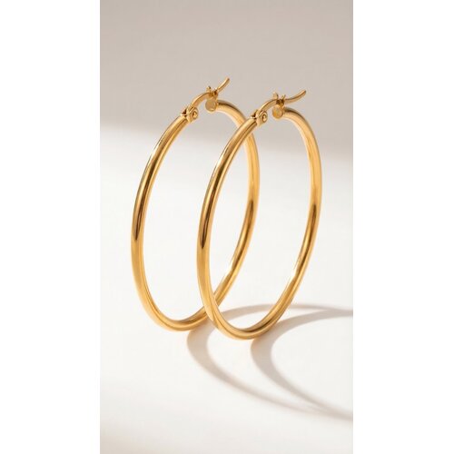 Lundholm Lundholm Oorbellen Dames Gold Plated Hoops - Creole Dames Oorringen Goud kleurig PVD Verguld - Premium Stainless Steel Jewellery - my Eefje serie - Minimalistische grote oorringen - Vrouwen cadeautjes verjaardag