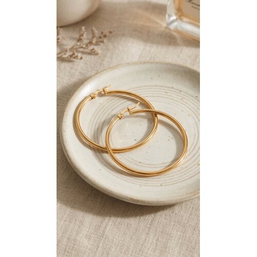 Lundholm Lundholm Oorbellen Dames Gold Plated Hoops - Creole Dames Oorringen Goud kleurig PVD Verguld - Premium Stainless Steel Jewellery - my Eefje serie - Minimalistische grote oorringen - Vrouwen cadeautjes verjaardag