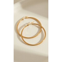 Lundholm Oorbellen Dames Gold Plated Hoops - Creole Dames Oorringen Goud kleurig PVD Verguld - Premium Stainless Steel Jewellery - my Eefje serie - Minimalistische grote oorringen - Vrouwen cadeautjes verjaardag